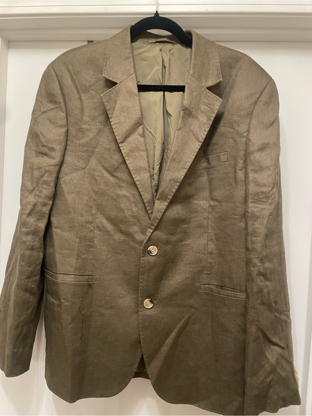 Primark Men's Classic bright Olive Green Blazer - Casual sport Jacket 100% linen